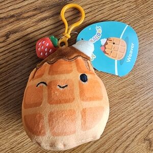 Squishmallows Waffle Plush Keychain Weaver 3.5 Inch Clip On NEW Soft Toy